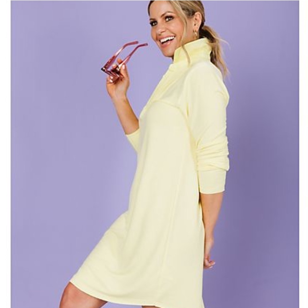 Candace Cameron Bure Y-Neck Shirt Dress Sunny Lime M - Picture 8 of 10